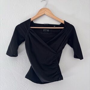 ATM Black Wrap Top